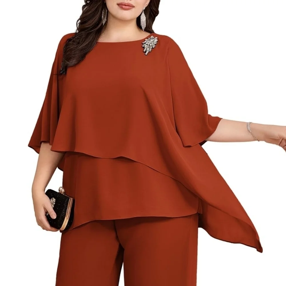 Hanna Nikole - Sz 24 Mother of The Bride Summer Cocktail Pantsuits - Picture 6 of 10